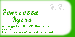 henrietta nyiro business card